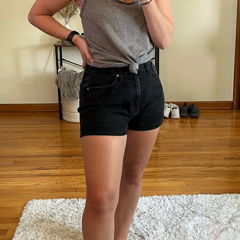 Black jean MOM shorts